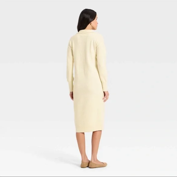 Universal Thread™ Women's Long Sleeve Midi Sweater Dress - Cream XXL - Picture 2 of 12